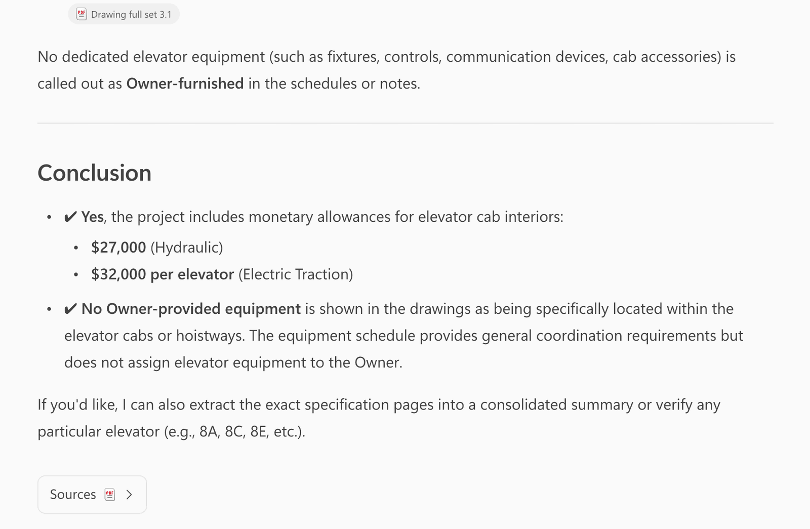 Microsoft Copilot result